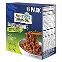 Blue Dragon Soy Garlic Saucy Noodles - 4.2oz (Pack of 6) - Knife Cut Air Dried Noodles w/Soy Garlic Sauce & Chili Garnish - Quick & Easy Meal