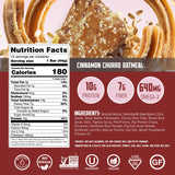 Defender Vegan Protein Bar, Cinnamon Churro Oatmeal, Plant Based Snack or Breakfast Bars, Psyllium Husk, Dandelion Root, High Fiber, Non GMO, Kosher
