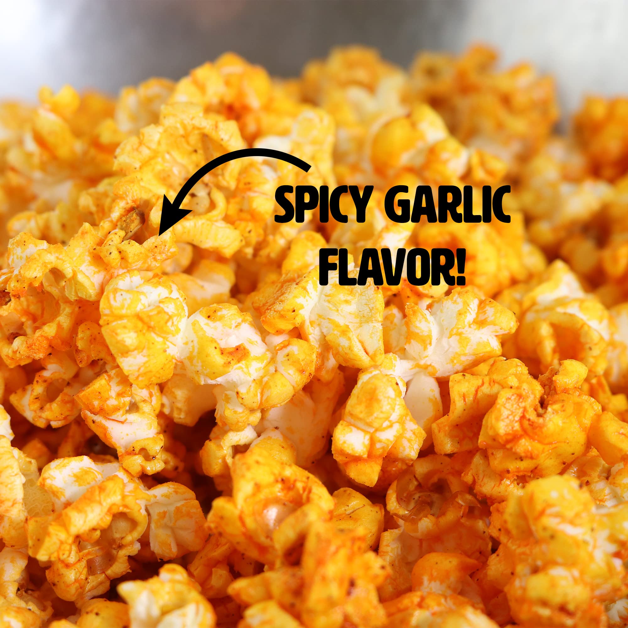 Popcorn from Hell 6 Bags - Ultimate Spicy GARLIC Gourmet Popcorn Gift - Makes a Great Movie Theater Popcorn or Snack Food for Movie Night