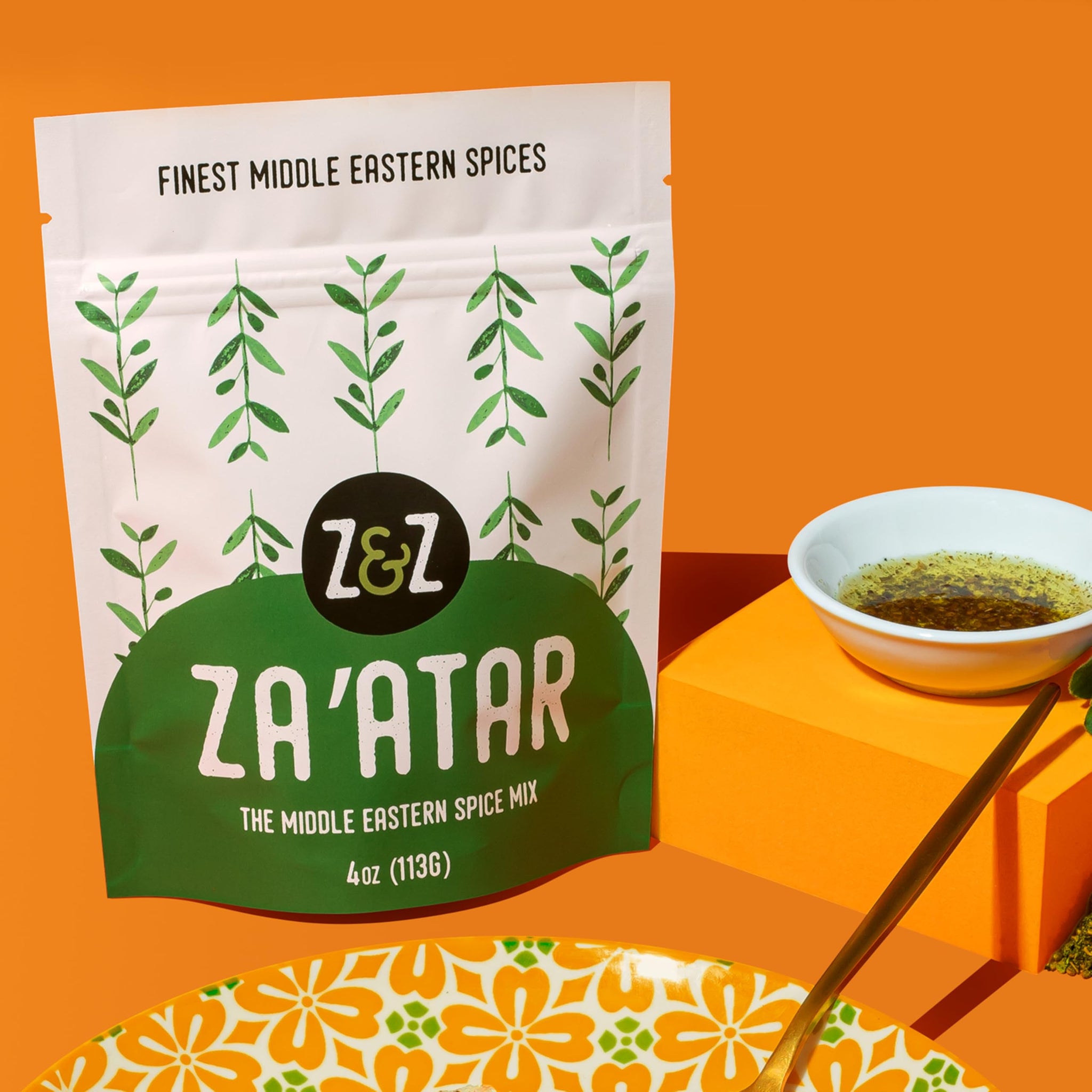 Za'atar by Z&Z | Za'atar Spice Blend with Zaatar Spice, Sumac, & Toasted Sesame Seeds | Za'atar Seasoning for Breads, Salads, Chicken, or Snacks |