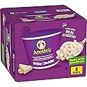 Annie's White Cheddar with Organic Pasta, Macaroni and Cheese Microwavable Cups, Made with Real Cheese, 8 Ct, 16.08 oz