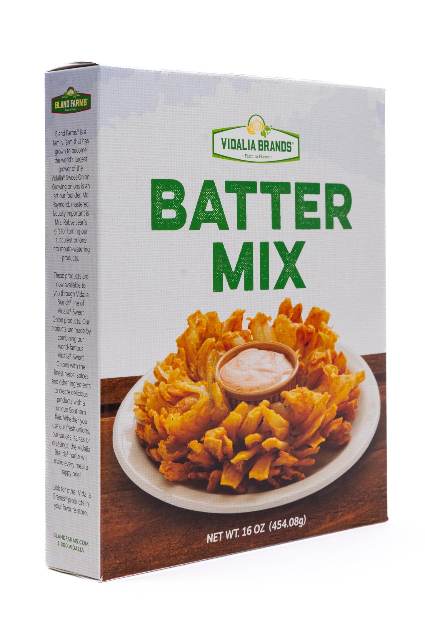 Vidalia Brands Sweet Onion Batter Mix (16 ounce) Box And 16 ounce Bottle of Blossom Sauce