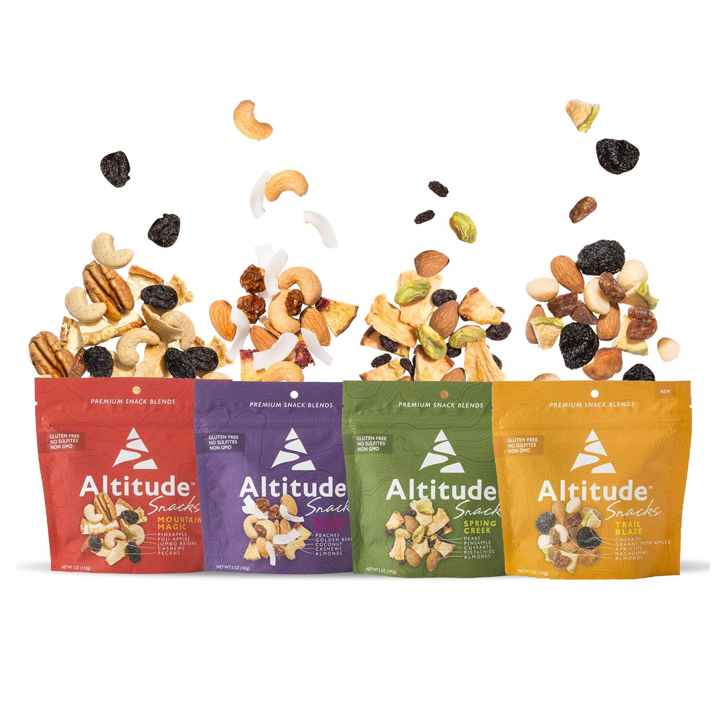 Healthy Snacks Variety 4-Pack for Adults and Kids | No Added Sugars | Premium Dried Fruit and Mixed Nuts | Trail Mix | Vegan Snacks | Snack Pack of 4
