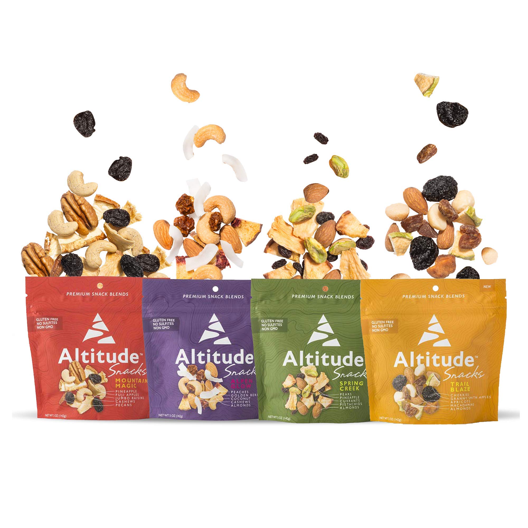Healthy Snacks Variety 4-Pack for Adults and Kids | No Added Sugars | Premium Dried Fruit and Mixed Nuts | Trail Mix | Vegan Snacks | Snack Pack of 4