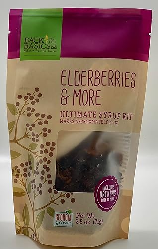 Elderberries & More Ultimate Syrup Mix - Makes Approx. 32 oz with Honey - Organic Dried Ingredients -Included Tea Bag - Elderberry, Rosehips