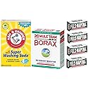 Laundry Soap Kit - Fels Naptha 4 bars, 20 Mule Team Borax Natural Laundry Booster, & Arm & Hammer Super Washing Soda