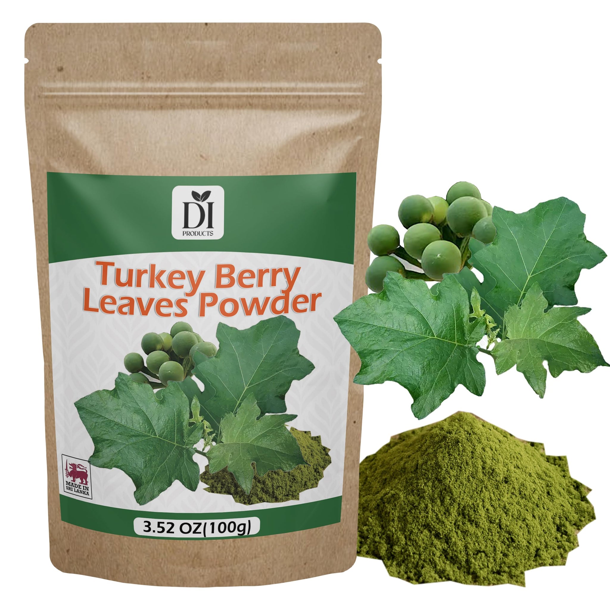 Turkey Berry Leaves Powder 3.5oz (100g) | 100% Natural, Premium Herbal Leaf Powder | Freshly Dried, Ground & Packed | Traditional Superfood | Vegan