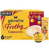 Gevalia Frothy 2-Step Artificially Flavored Cappuccino Espresso Style K?Cup Coffee Pods & Froth Packets Kit, 6 ct. Box