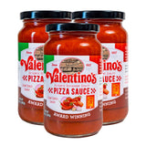 Valentino's Authentic Pizza Sauce, 14 oz Glass Jar, 3 Pack