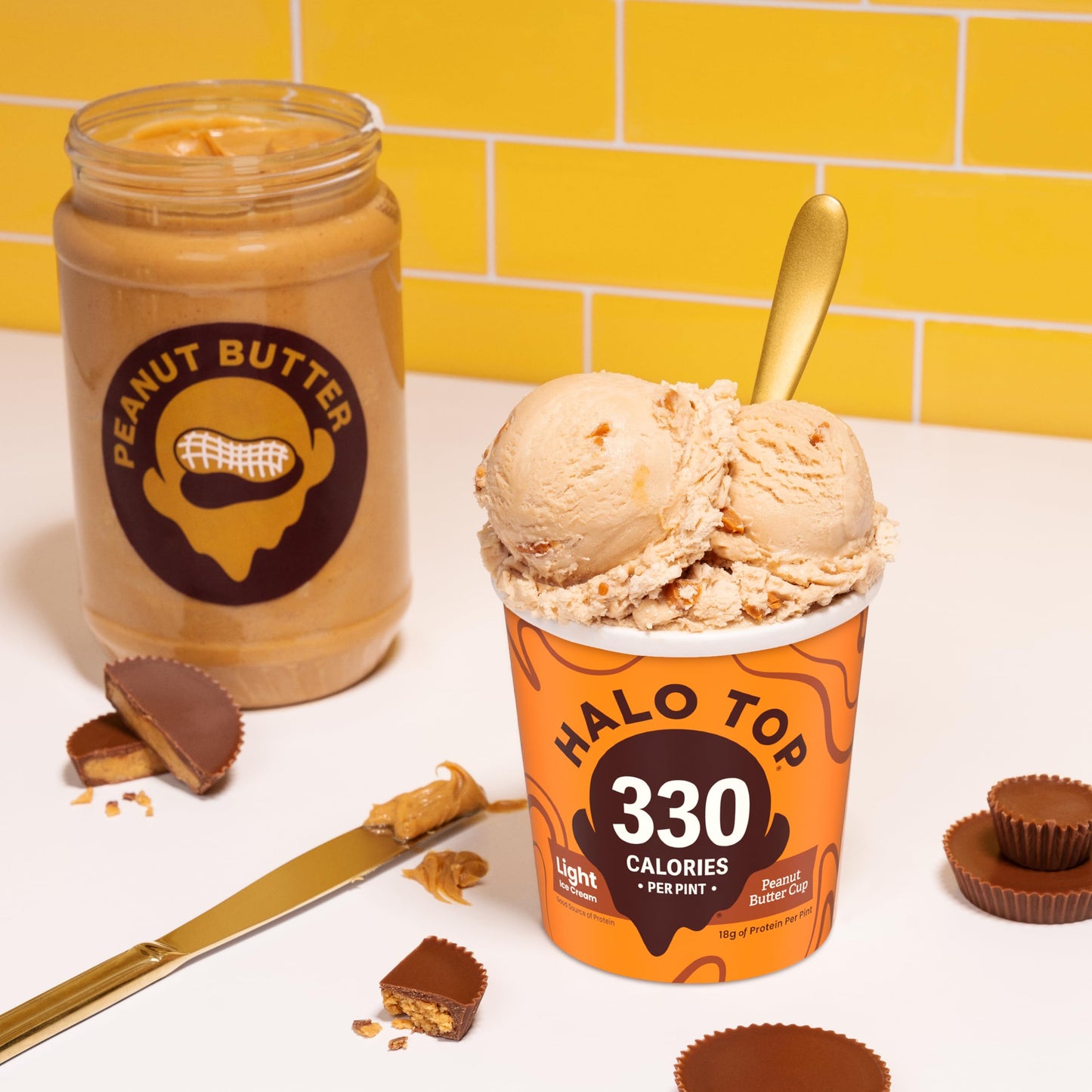 Halo Top Creamery, Peanut Butter Cup, 16 oz (Frozen)