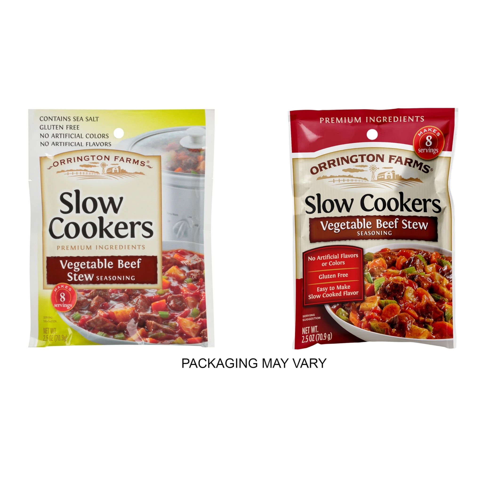 Orrington Farms Slow Cookers Seasoning, Vegetable Beef Stew, 2.5 oz Packet (Pack of 12)