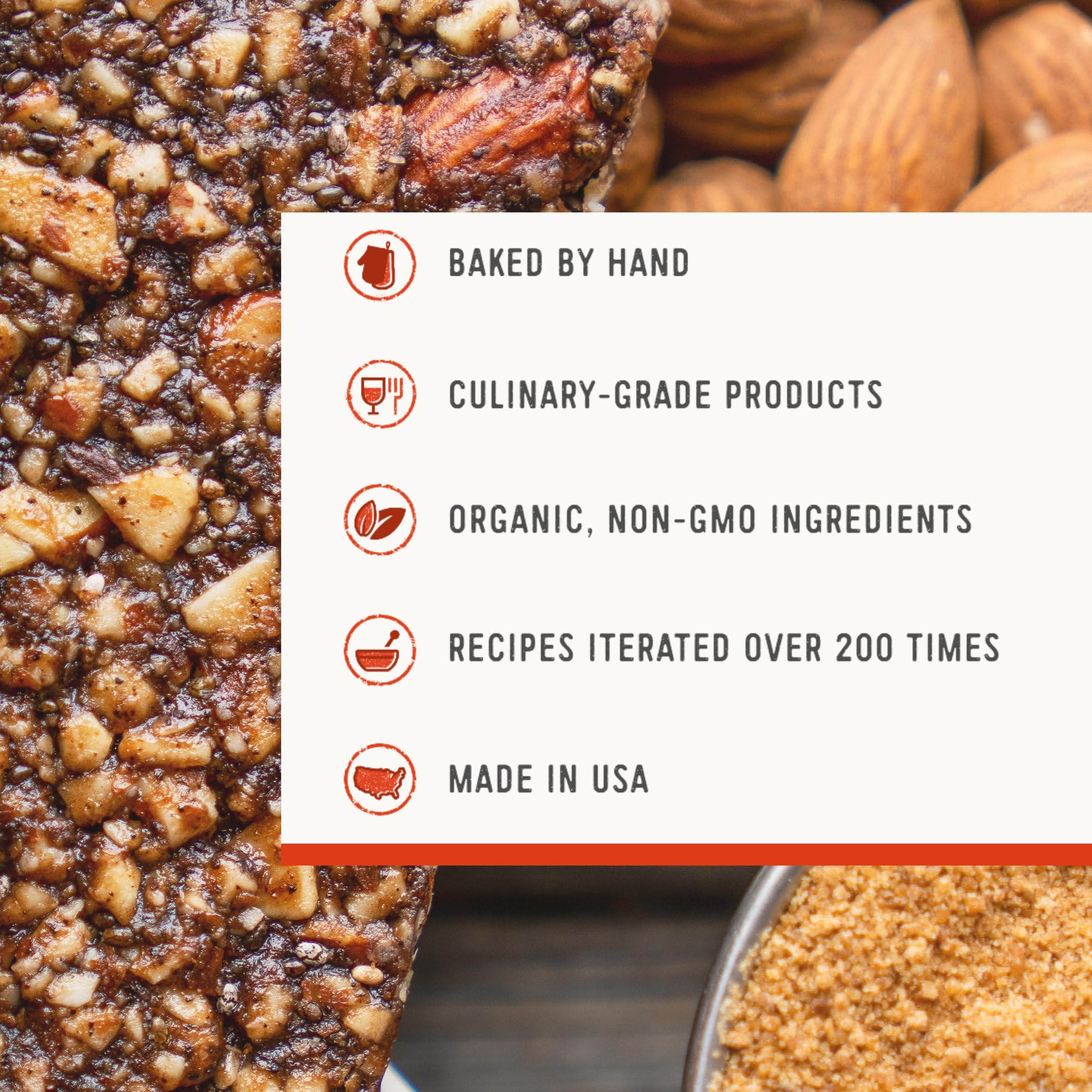 Taos Bakes - Dark Chocolate + Tart Cherry - Breakfast Bars - 8g of Protein, 6g Fiber, & Gluten Free - Healthy Snack for Adults - Filled with Almonds