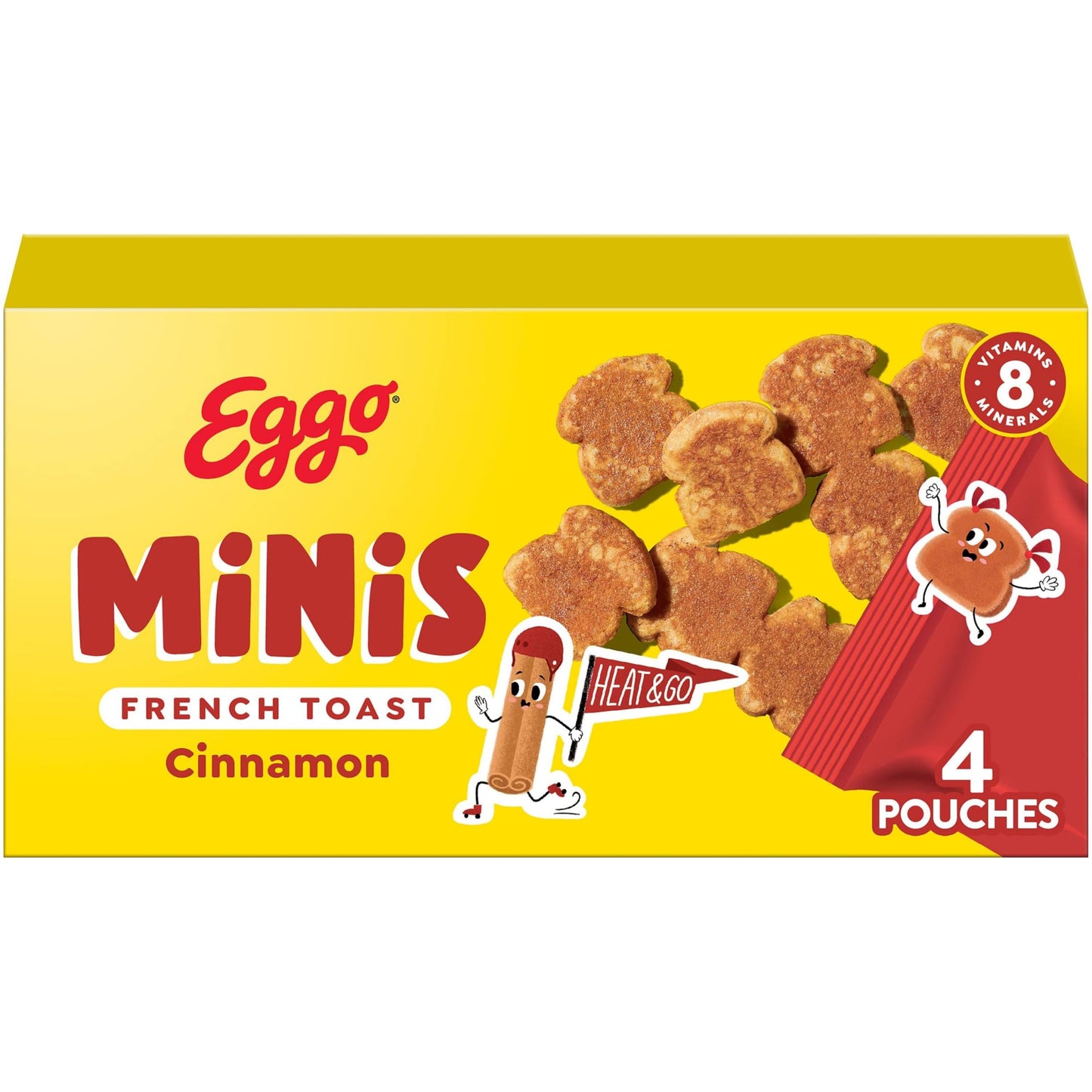 Eggo Minis Frozen French Toast, Frozen Breakfast, Kids Snacks, Cinnamon, 9.3oz Box (4 Pouches)