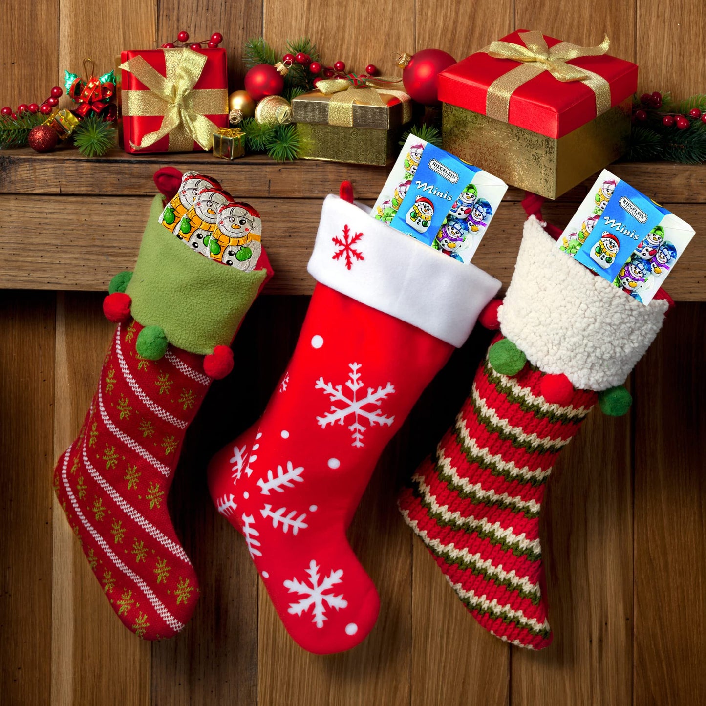 Riegelein Mini Solid Snowmen 33% Milk Chocolate Holiday Stocking Stuffer 3.5 oz