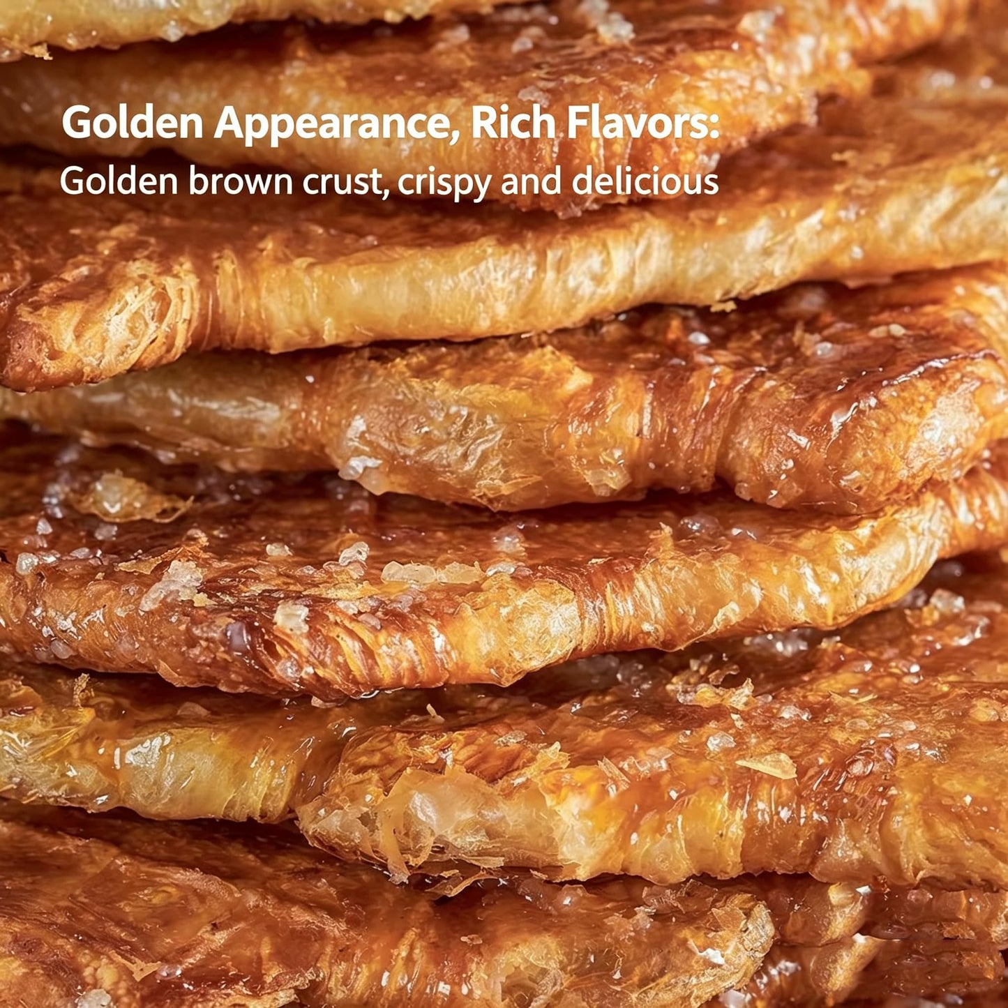 Korean Flat Croissant Snack - Crispy & Buttery Caramel Dessert Bites, Individually Wrapped, Perfect for Holiday Parties & Shareable Treats, 3.81 oz