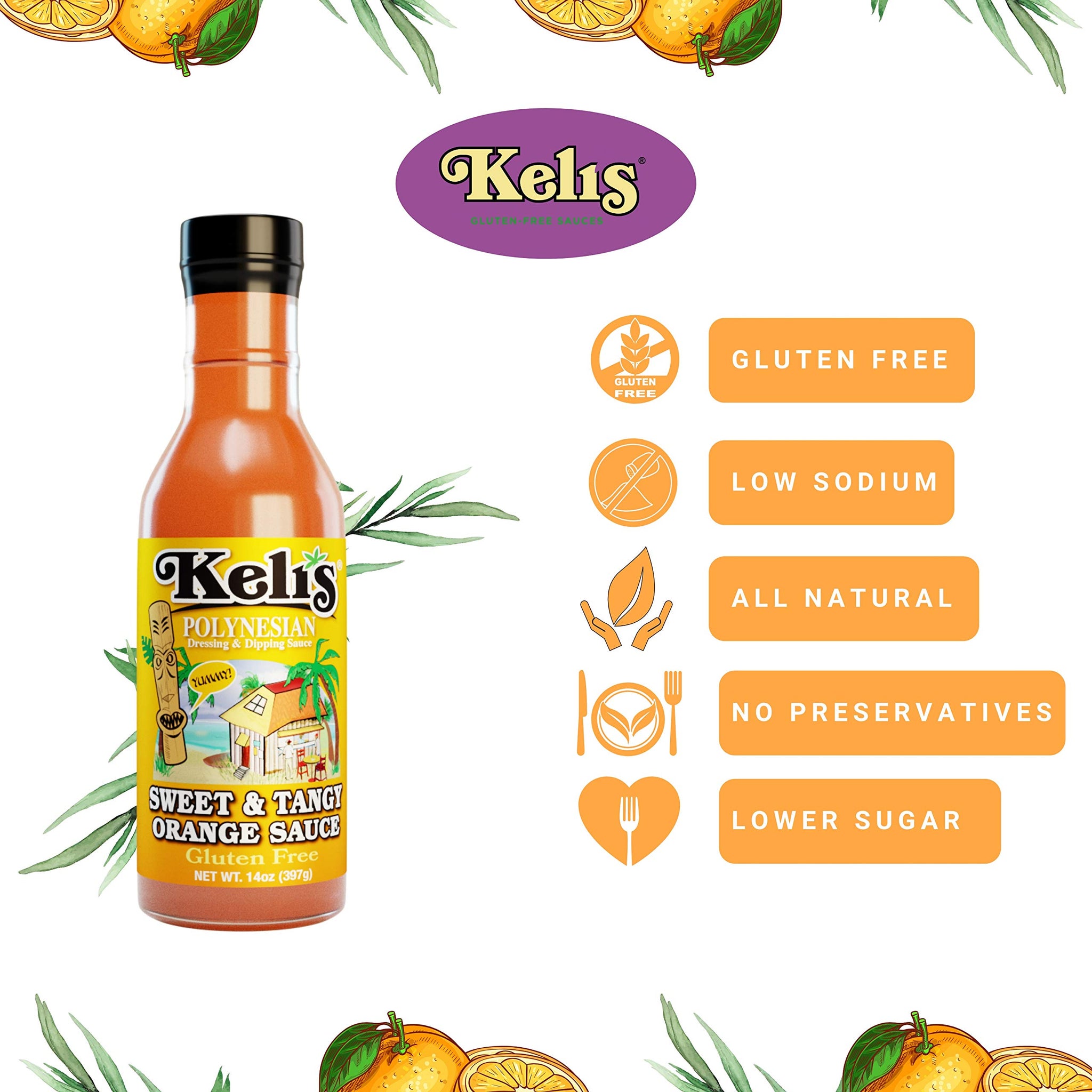 Orange Sauce - Polynesian Sweet and Tangy Creamy Salad Dressing, Glazing and Dipping Sauce With a Hint of Mustard. All Natural, Gluten-Free and Low