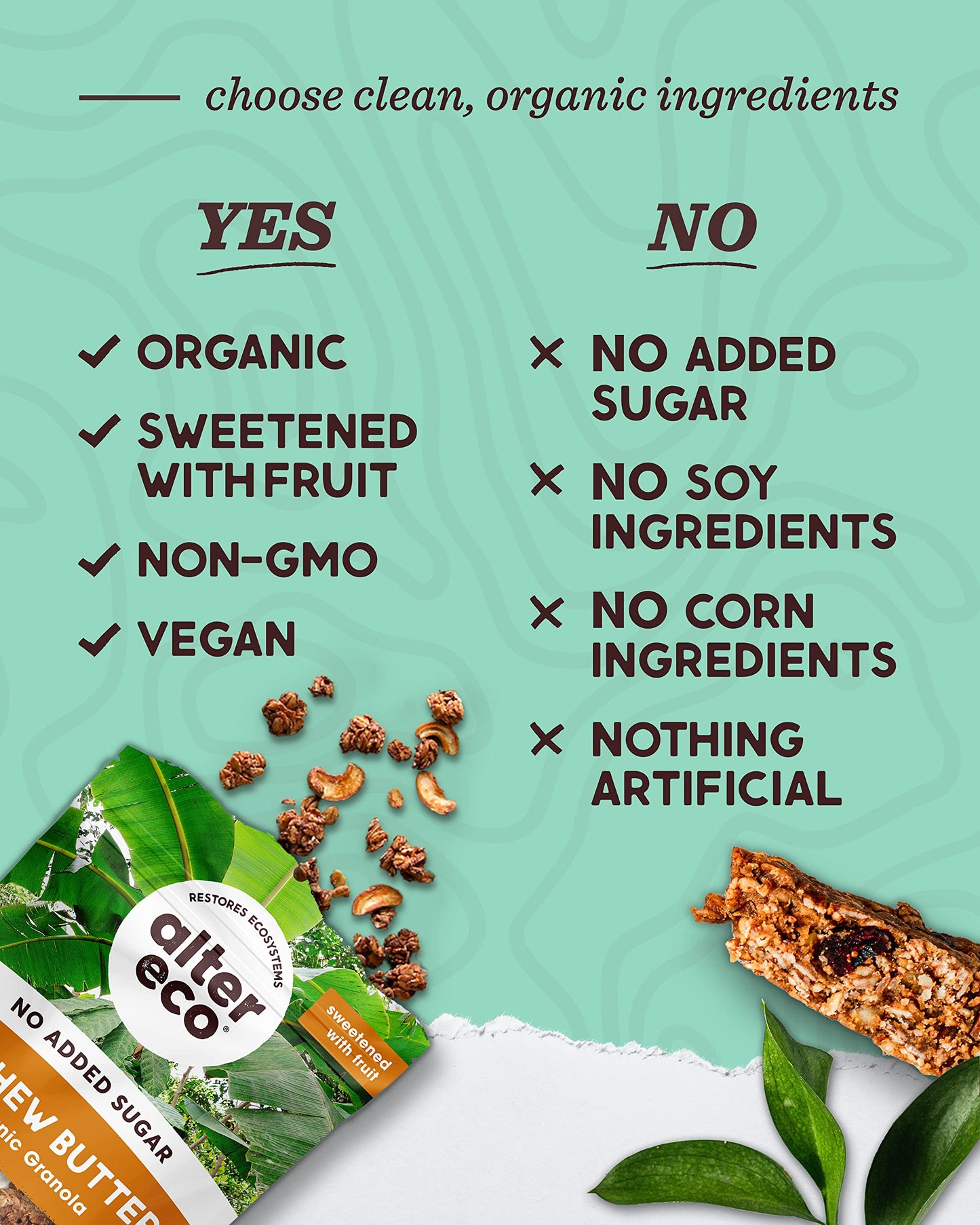 Alter Eco Cashew Butter Granola, Healthy, Organic Breakfast & Snack, Naturally Sweetened with Fruit, Vegan, No Artificial Sugars or Additives
