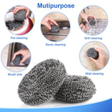 ovwo 12Pack Upgraded Steel Wool Scrubbers - Premium Stainless Steel Scrubber, Metal Scouring Pads, Steel Wool Pads, Kitchen Cleaner, Heavy Duty