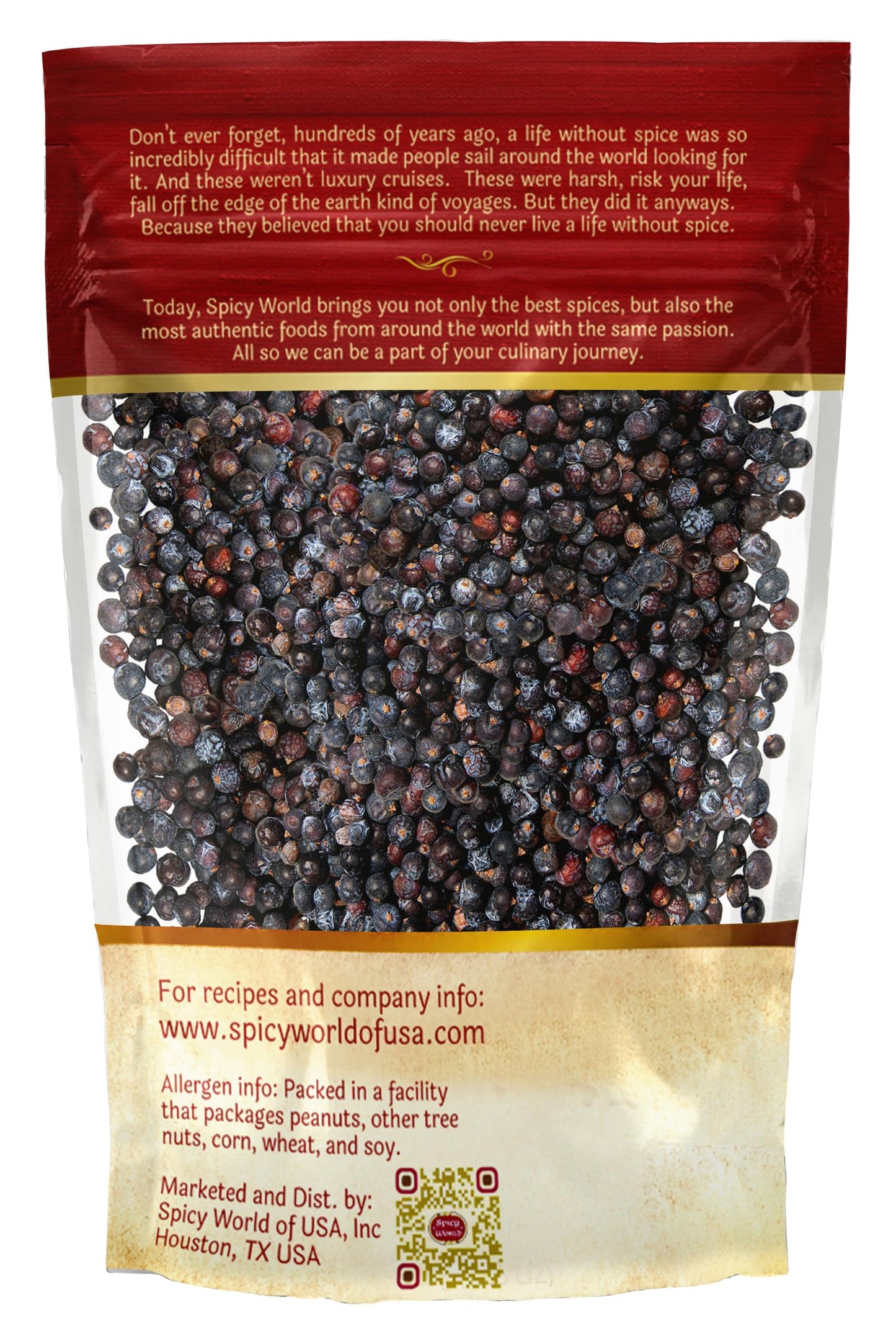 Spicy World Juniper Berries Whole 14 Ounce Bag- Pure - Great for Cooking, Drinks, Tea & More!