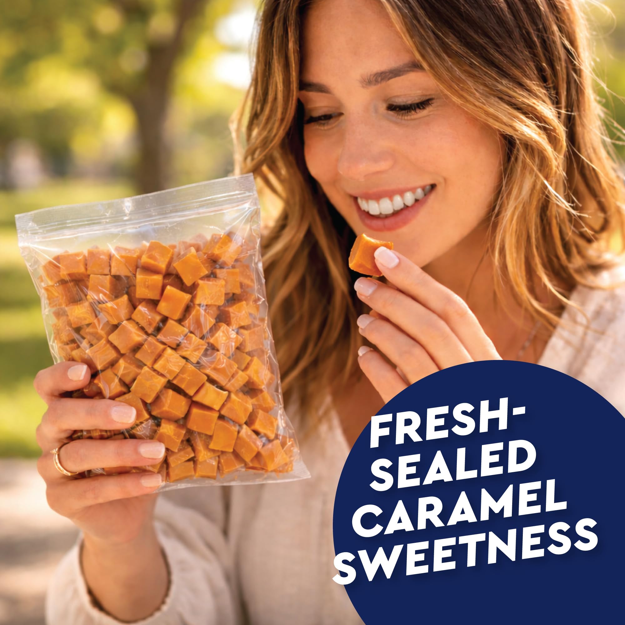Caramel Cubes Candy - 2 Pound Bulk Bag, Individually Wrapped - Vanilla Caramel Candy Soft Classic Chewy Candy, For Baking, Holidays, Snacking Or Any