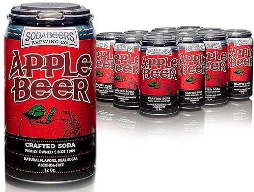 Apple Beer | SodaBeers Brewing Co | Alcohol-Free, Gluten-Free Crafted Soda Made With Natural Apple Flavors and Real Sugar, Refreshing Fruit Beverages