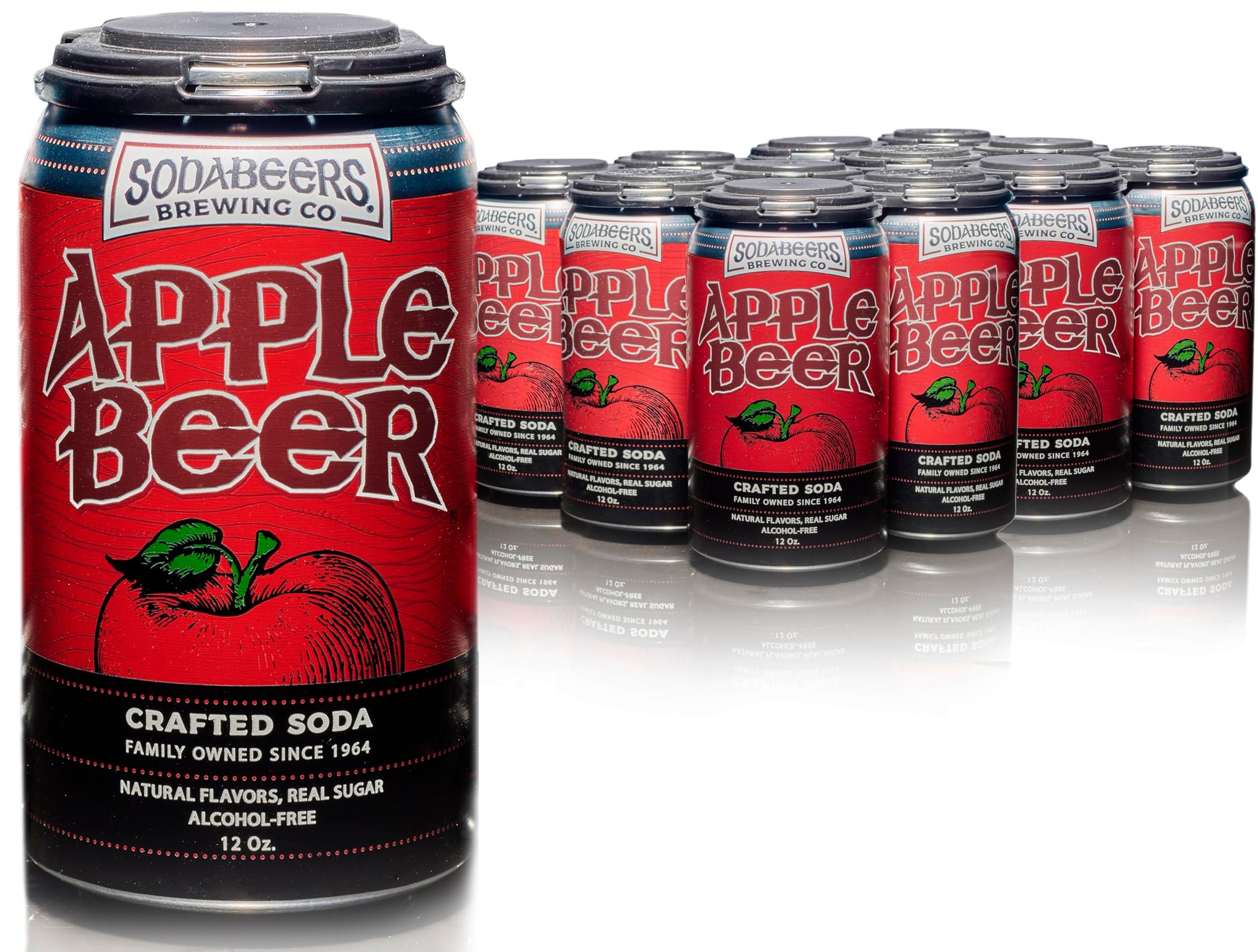 Apple Beer | SodaBeers Brewing Co | Alcohol-Free, Gluten-Free Crafted Soda Made With Natural Apple Flavors and Real Sugar, Refreshing Fruit Beverages