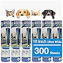 Leo 10-Inch Wide Lint Roller Refills, 6 Rolls with 50 Sheets Each (300 Sheets Total), Extra Sticky for Pet Hair, Carpet & Floor Cleaning