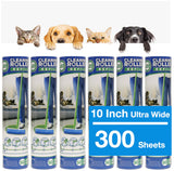 Leo 10-Inch Wide Lint Roller Refills, 6 Rolls with 50 Sheets Each (300 Sheets Total), Extra Sticky for Pet Hair, Carpet & Floor Cleaning
