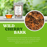 Nelson's Tea - Wild Cherry Bark Cut & Sifted, Cherry Flavor Burdock Root Tea, Plant Based, Vegan, Vegetarian, Caffeine Free, Herbal Tea for Infusions