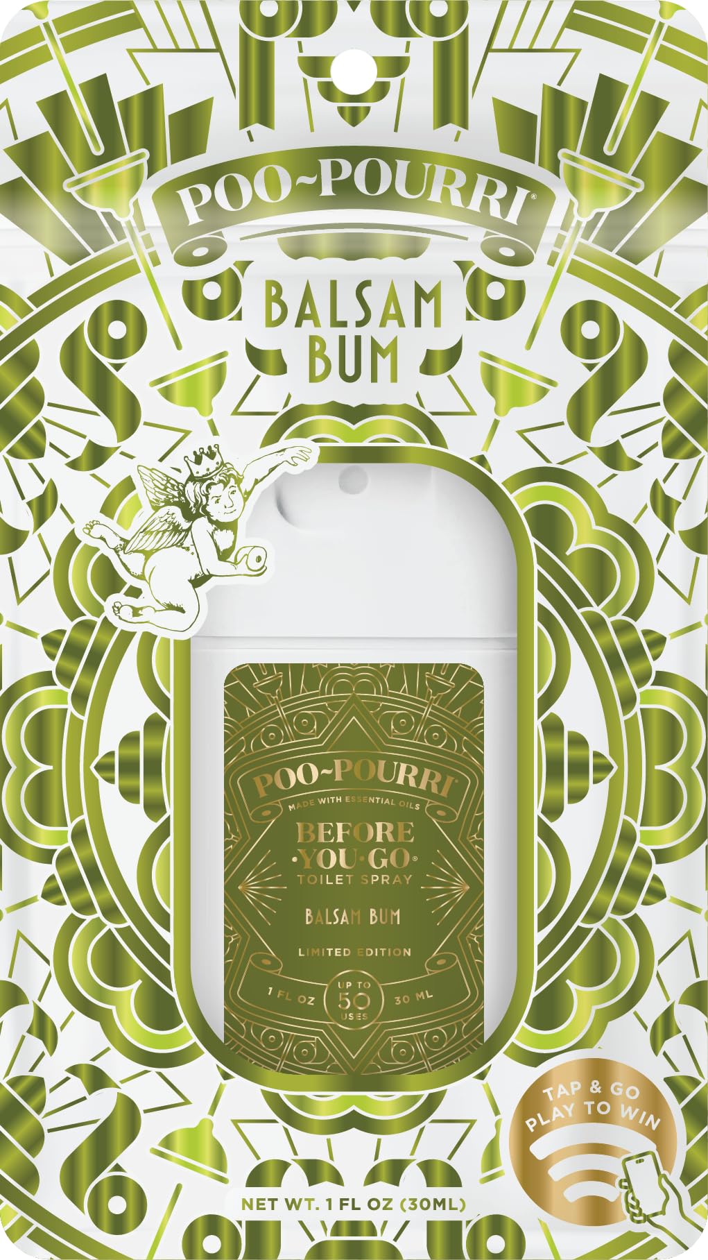Poo-Pouri Before-You-Go Holiday Pocket Sprayer, Balsam Bum, 1 Fl Oz - Balsam Fir, Apple and Cedarwood