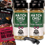 Pit Boss Hatch Chili Verde Premium Barbecue Mixed Seasoning Spice & 4 pk Choice Bundle (20 oz) + Guide & Keychain Bottle Opener (6 Items)!
