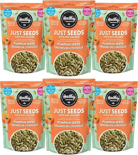 Healthy Crunch - Just Seeds - Pumpkin Seeds 225g x 6 Units - No Added Salted - Raw Seeds - No Added Oil - No Added Sugar - Peanut-Free - Tree Nut-Free