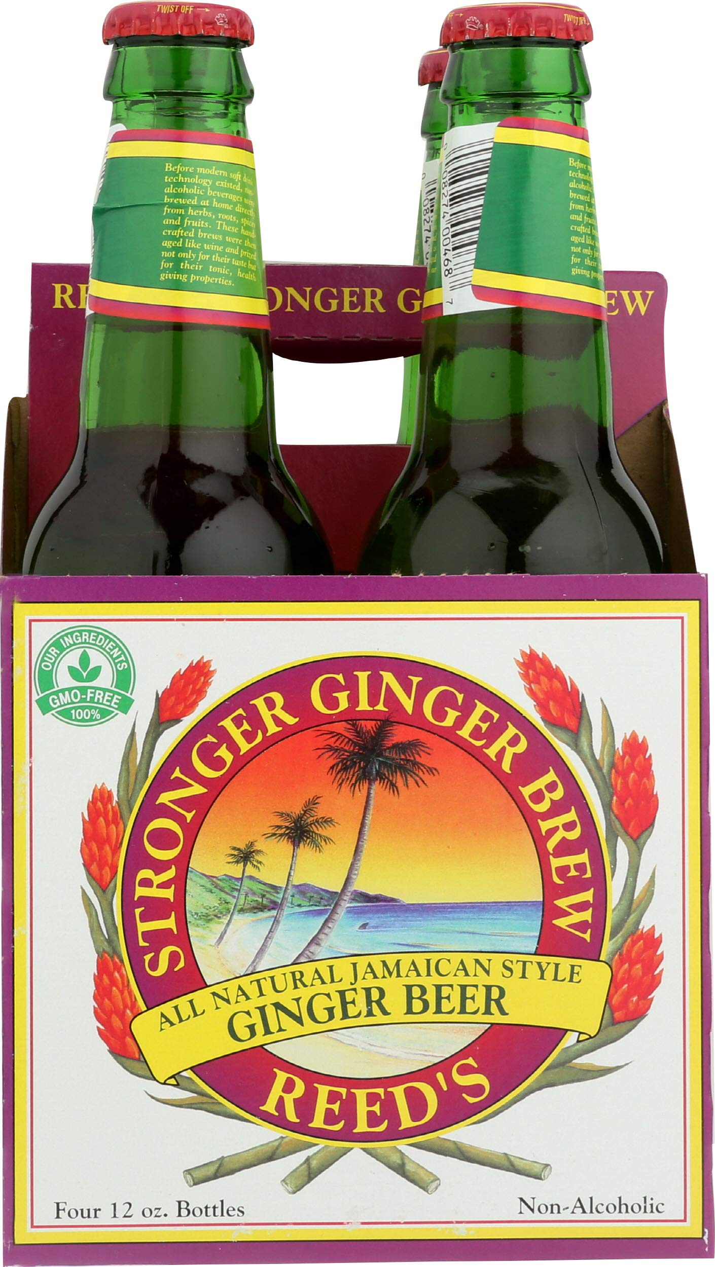 Reeds Ginger Brew, Ginger Beer, 12 Ounce, 4 Pack
