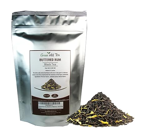 Buttered Rum Tea, Mixed blend of Toasted Coconut, Vanilla beans mingled with Black tea - 3.50 OZ Bag