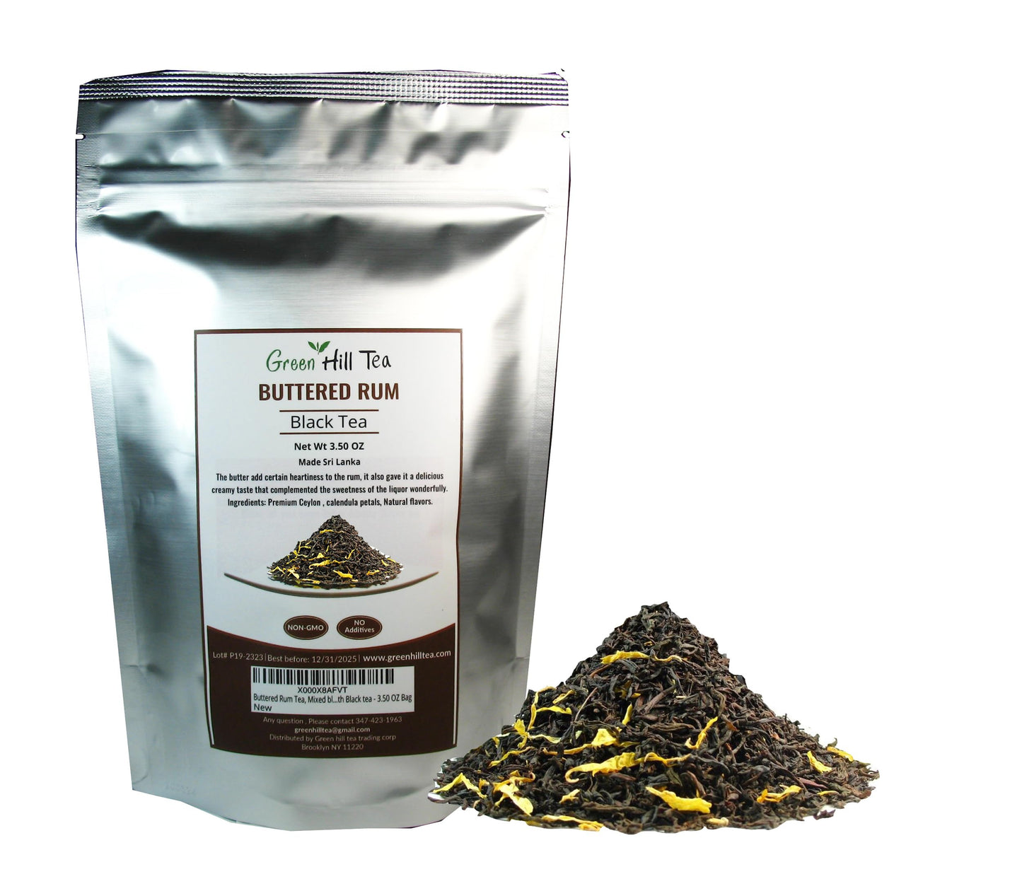 Buttered Rum Tea, Mixed blend of Toasted Coconut, Vanilla beans mingled with Black tea - 3.50 OZ Bag
