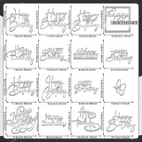 15 PCS Silver Happy Birthday Cake Toppers Mirror Acrylic Cake Topper Side Cake Decorations Silver Cake Inserts Cake Decorating Supplies Cupcake