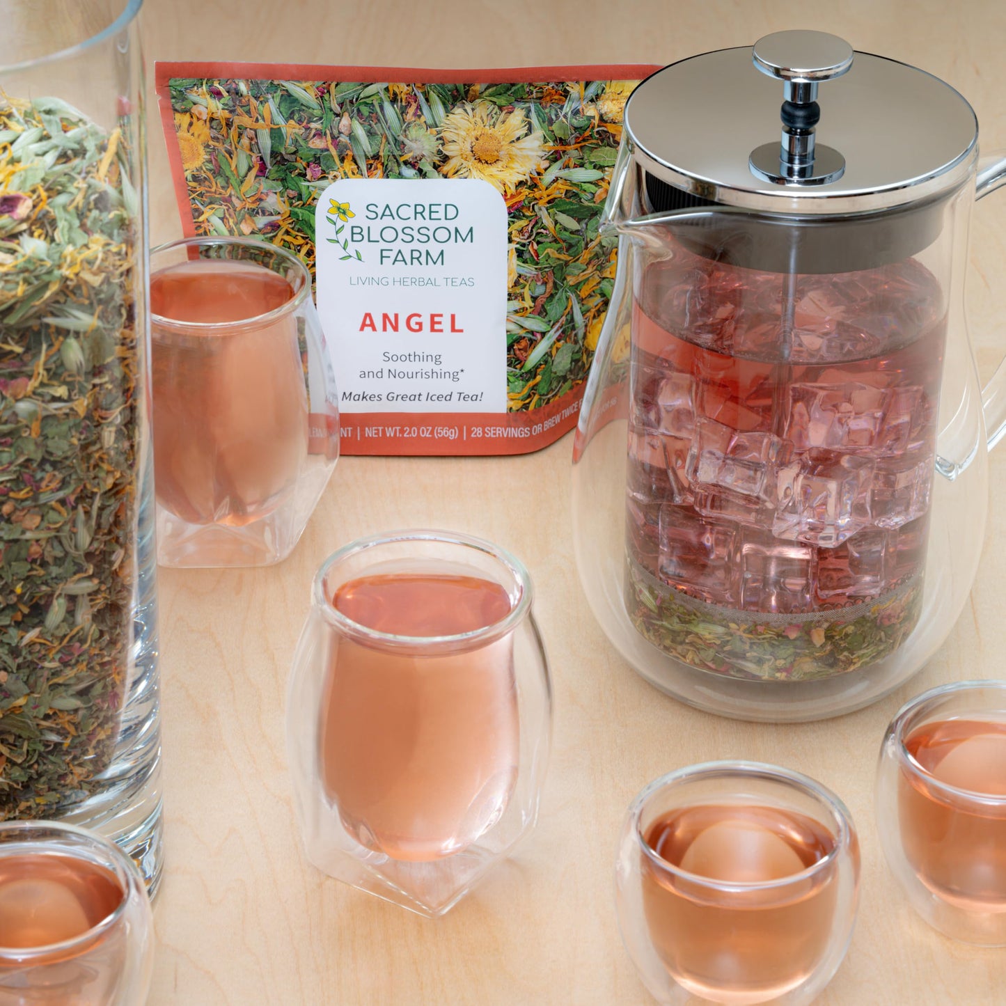 Angel Herbal Tea | Sacred Blossom Farm | 2 oz. Loose Leaf Tisane | Soothing and Nourishing | Organically Grown in Wisconsin | Herbal Tea & Medicinal