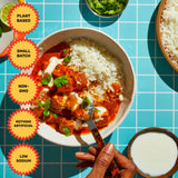Brooklyn Delhi Tikka Masala - Indian Simmer Sauce - Tangy Tomatoes, Luscious Coconut Cream, Roasted Spices - 12oz - Mild Enough for a kid, Flavorful