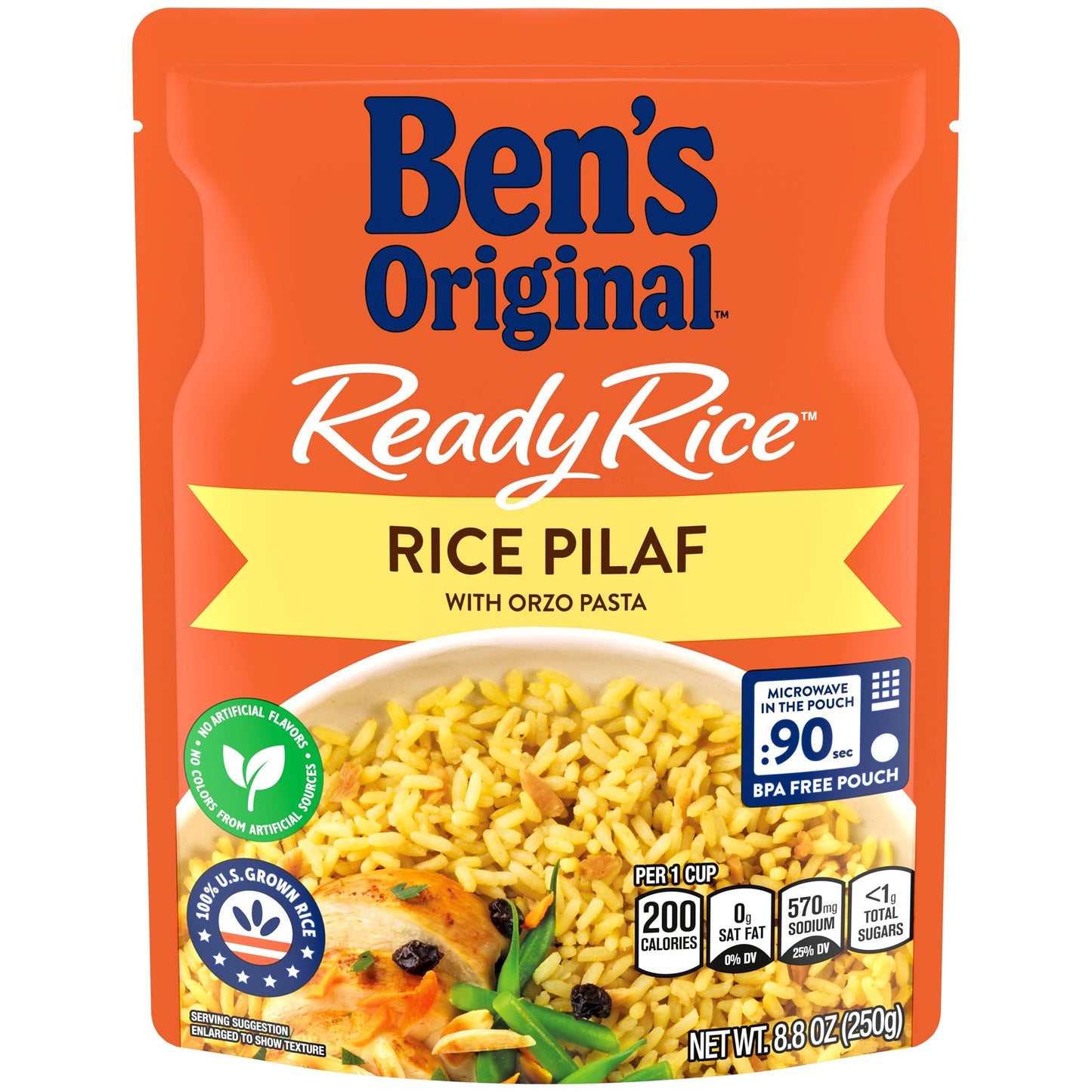 BEN'S ORIGINAL Ready Rice Pouch Rice Pilaf, 8.8 oz. (6 Pack)