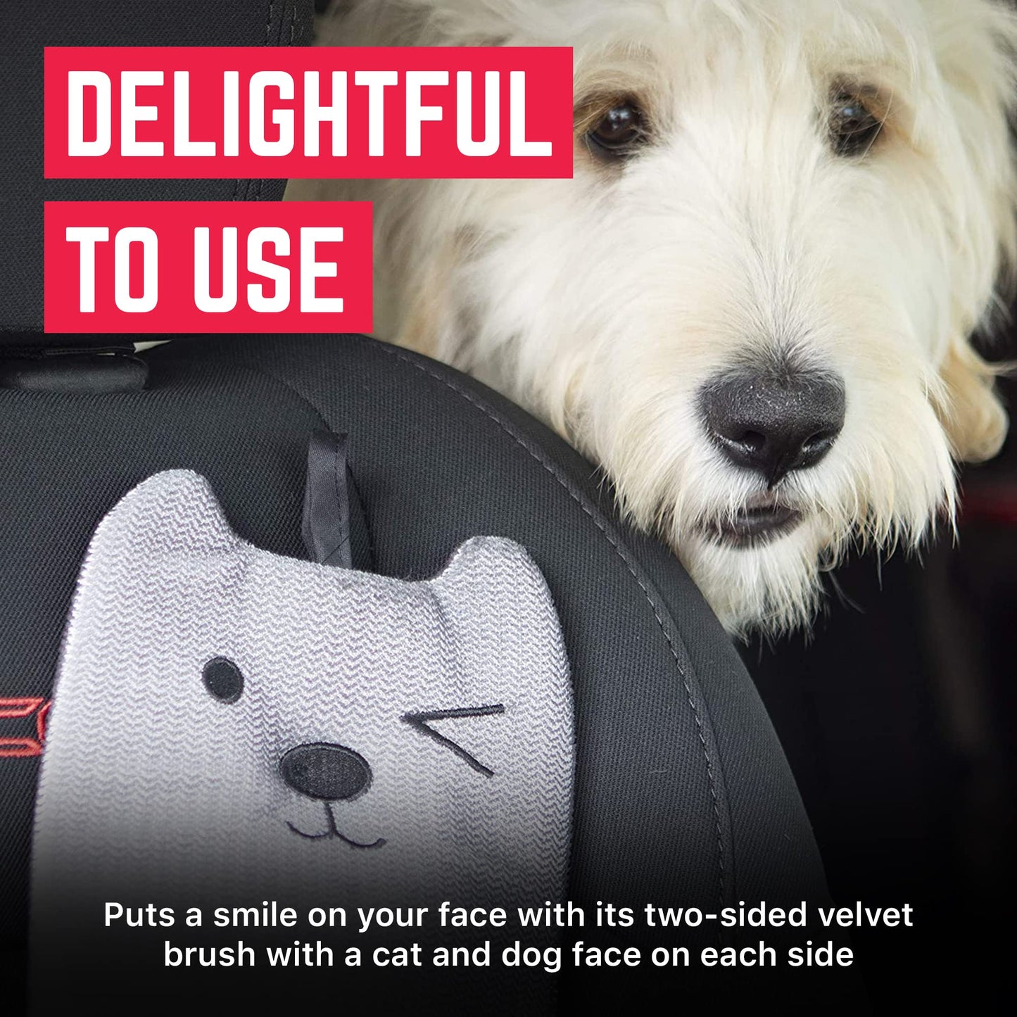 GPCA Pet Hair Removal Glove Reusable Lint & Fur Remover for Car Seats, Carpets & Furniture, Double-Sided Winking Mitten Pet Hair Glove, Hair Catcher