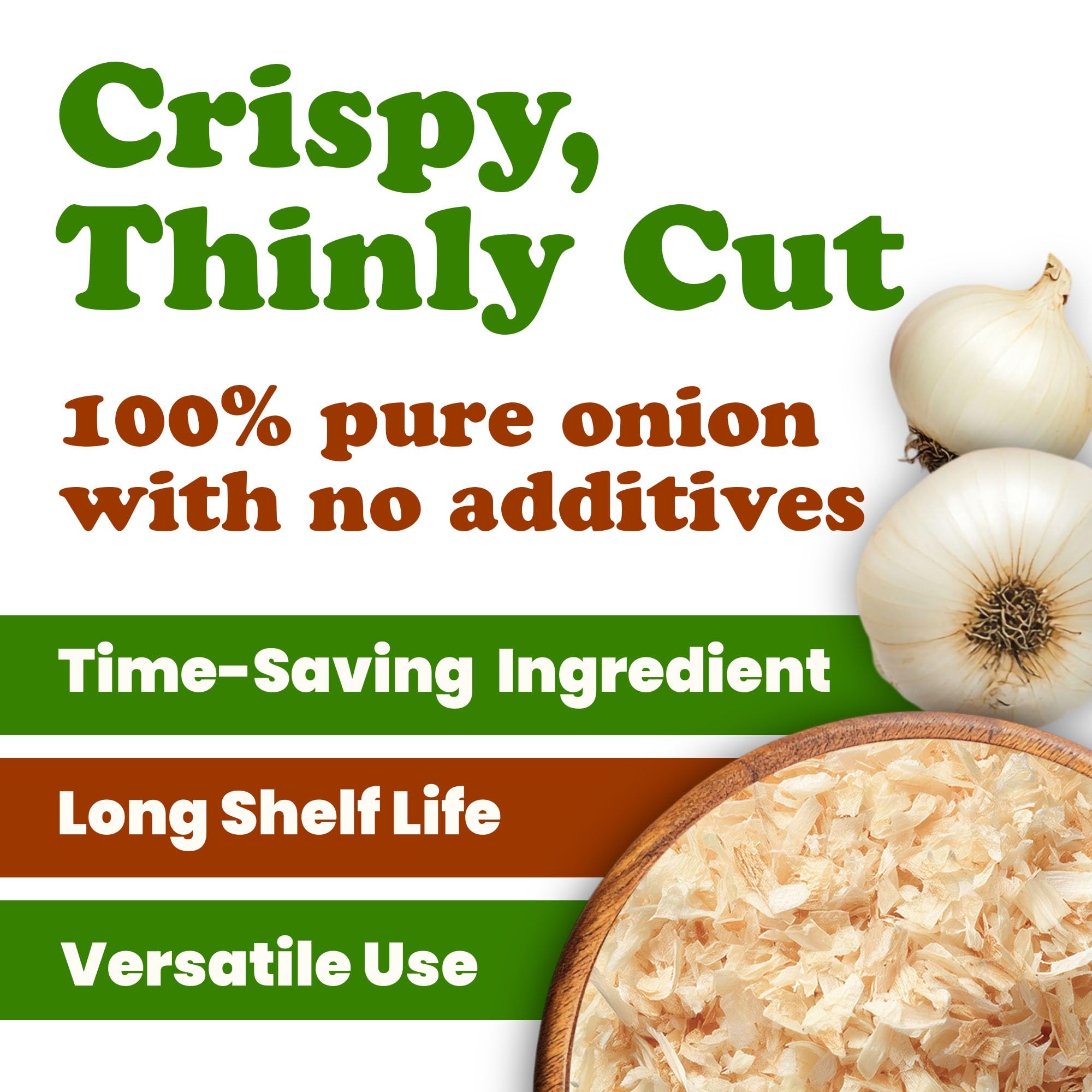 Food to Live Toasted White Chopped Onion, 10 Pounds - Roasted, Ready to Use. Ideal for Cooking, Soups, Salads. Non-GMO, Vegan, Bulk