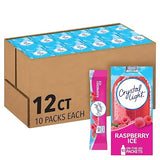 Crystal Light Drink Mix, 12 Packets, for Convenient On-the-Go Flavorful Hydration, Artificially Flavored Raspberry Ice, Zero Sugar, . 6 oz each