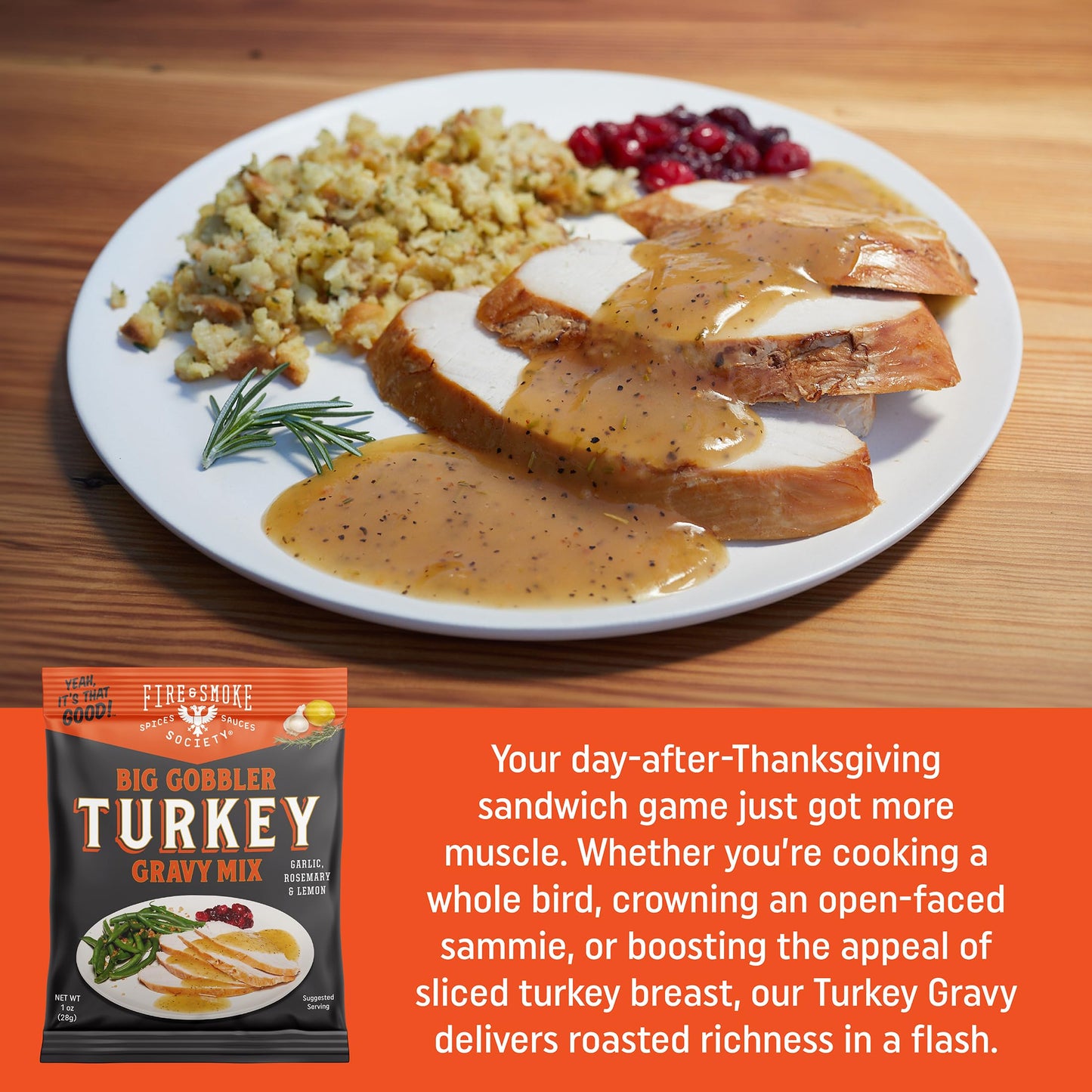 Fire & Smoke Society Big Gobbler Turkey Packets | Turkey Mix | 1. oz (12-Pack) Poultry