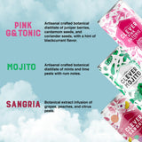 CLEVER - Nonalcoholic Mocktails Mix Pack, 3 Mocktails Non-alcoholic Drinks: Mojito, Sangria & Pink G & Tonic, Low-Calorie All-Occasion Refreshing