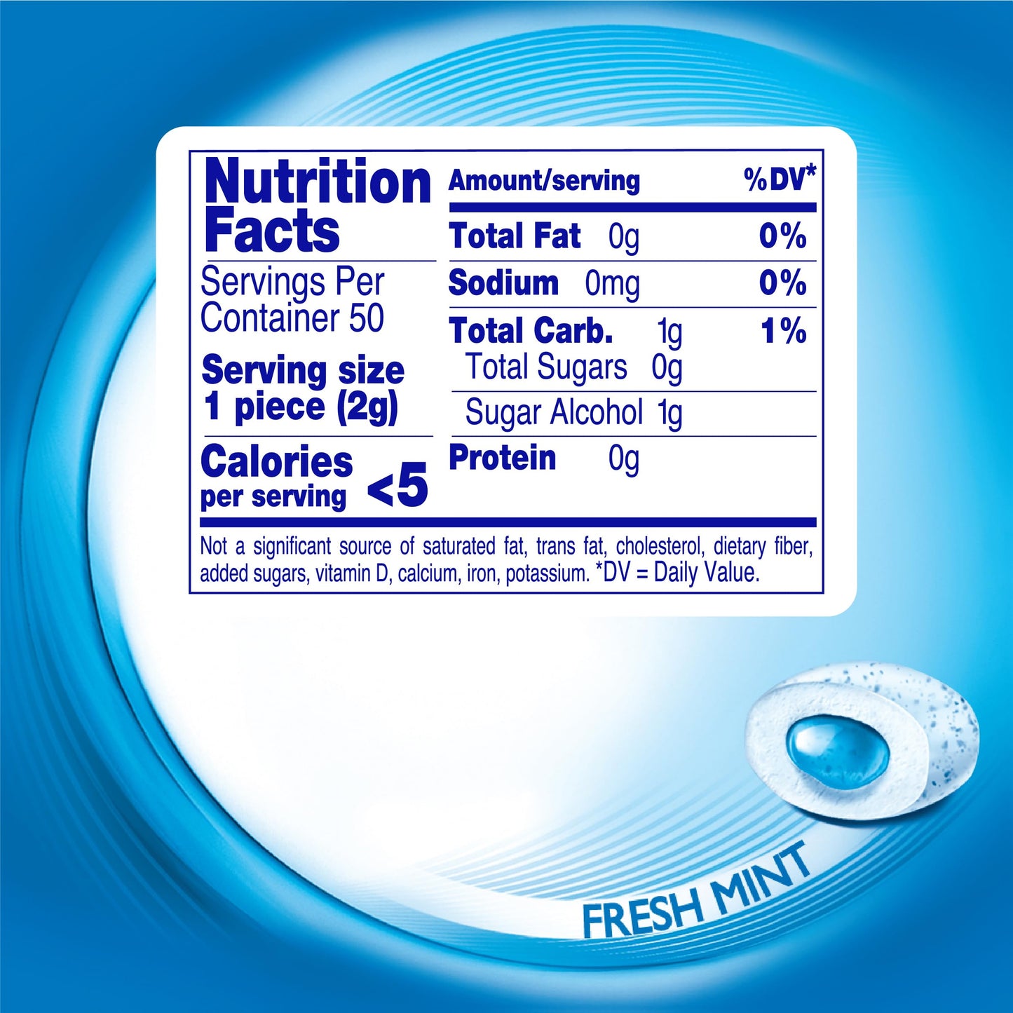 Mentos Pure Fresh Mint Gum 50 PC (Pack of 16)