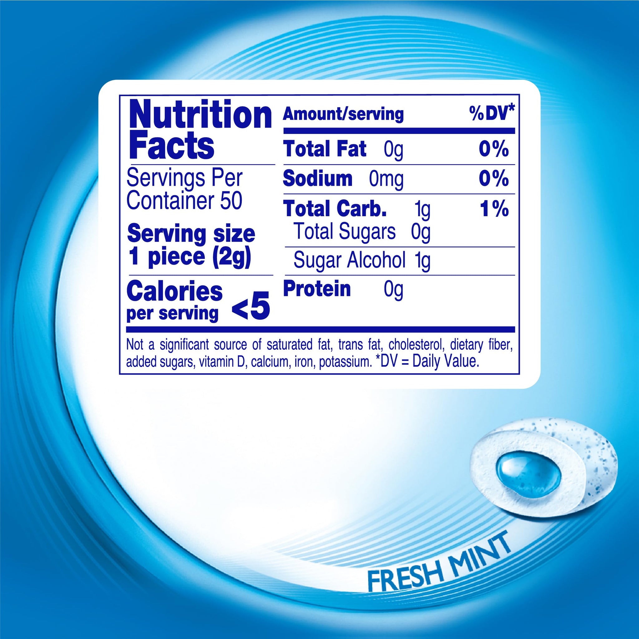 Mentos Pure Fresh Mint Gum 50 PC (Pack of 16)