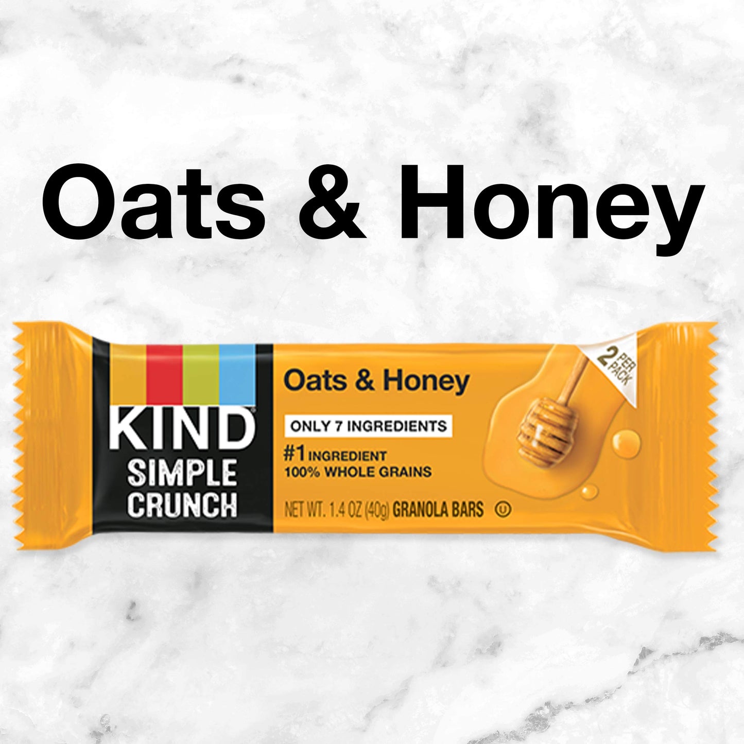 KIND Simple Crunch Bars, Oats & Honey, 7 Ounce (Pack of 8)