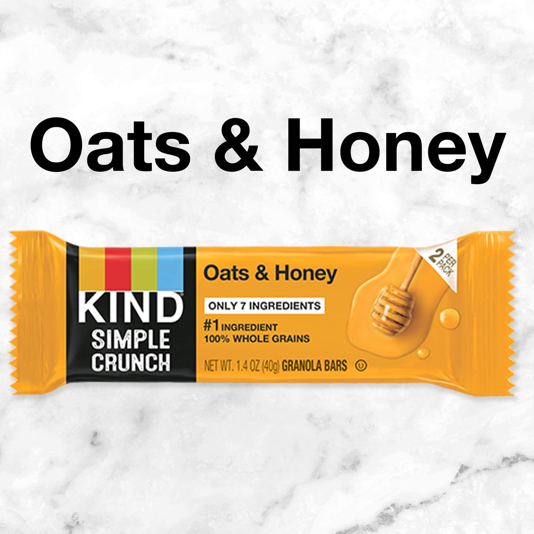 KIND Simple Crunch Bars, Oats & Honey, 7 Ounce (Pack of 8)