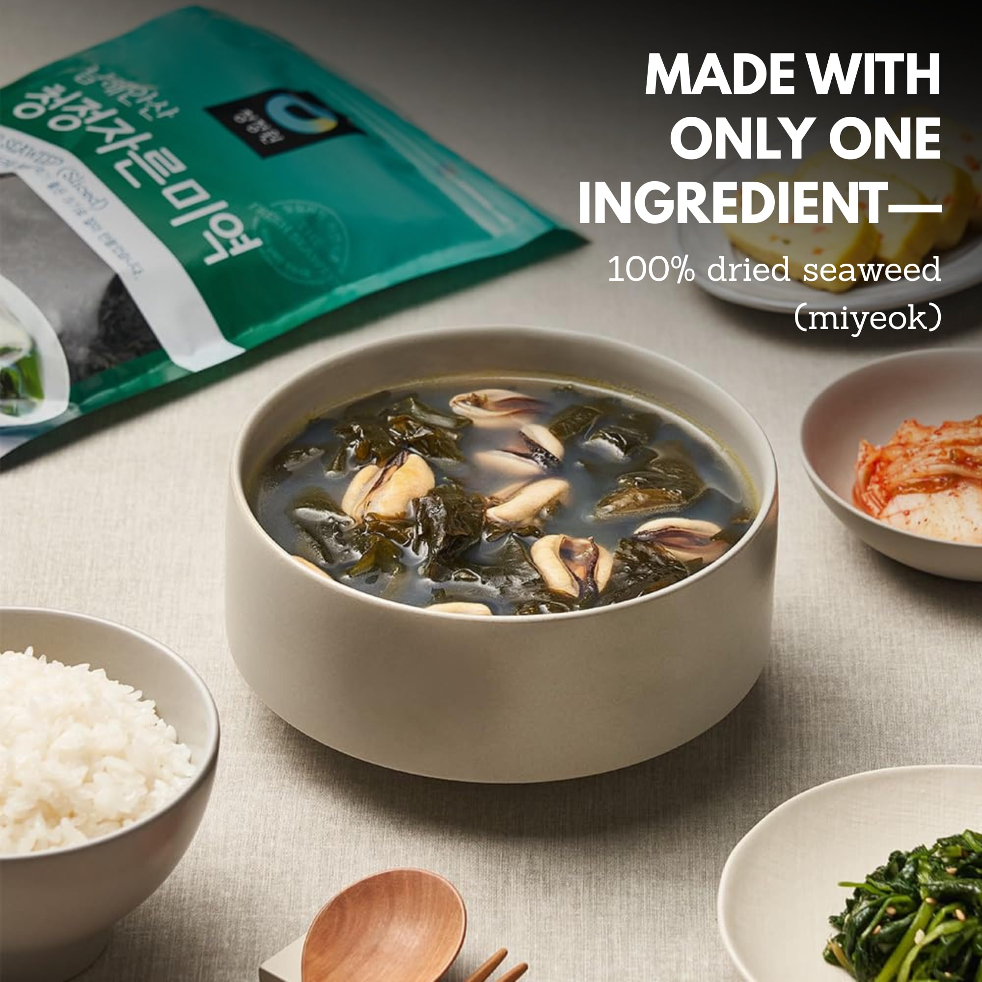 Dried Seaweed Miyeok | Premium Korean Baby Wakame Cut Flakes for Miyeokguk Soup, Miso Soup | Clean South Sea (Namhae) Harvest | 20 Servings | Expands