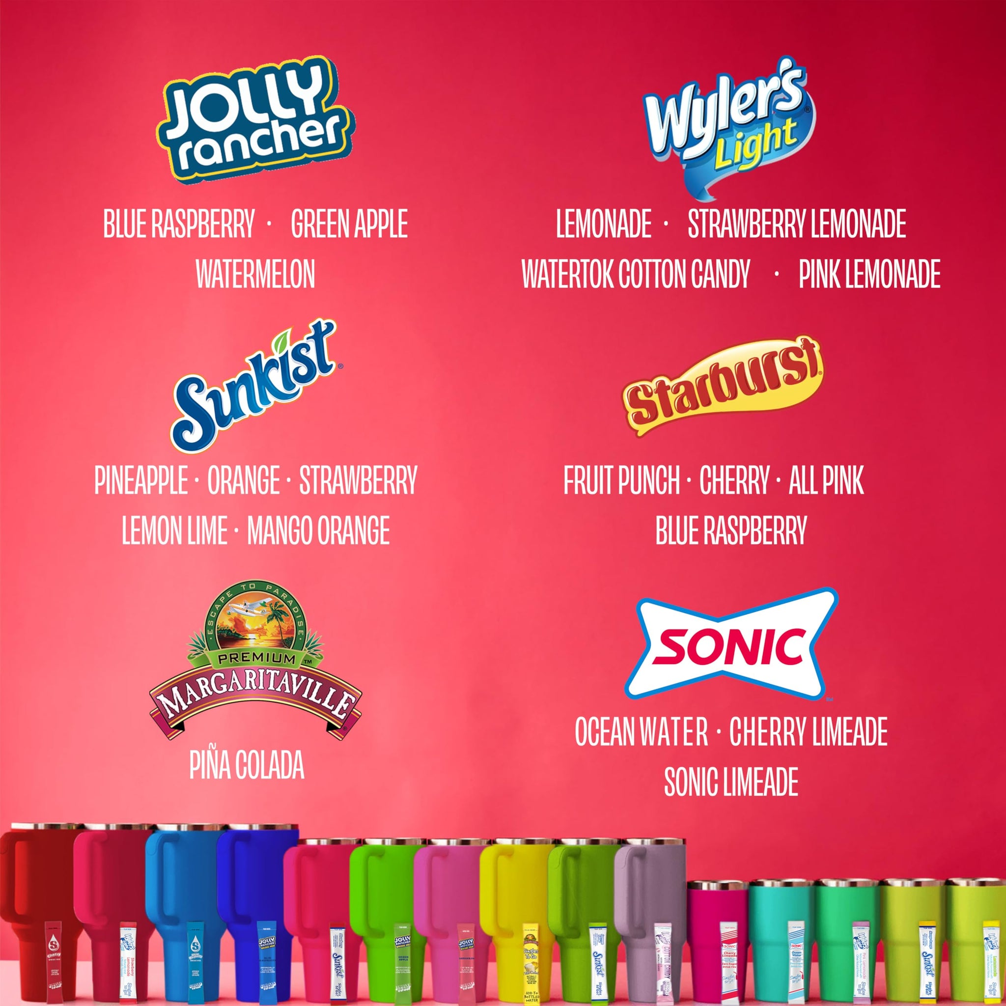 Singles To Go! 120ct Bulk Variety Pack - 20 Different Flavors from Skittles, Sonic, Sunkist, Starburst and More - Sugar Free Drink Mix Packets - Sugar